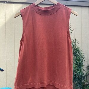 Pact Women’s Organic Cotton high neck sleeveless top Orange